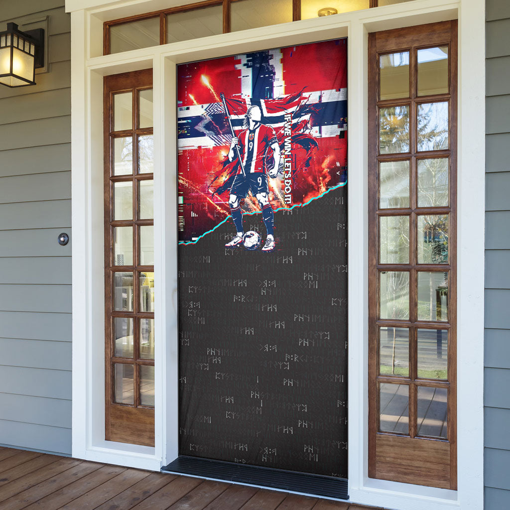 Norway Football Viking Row Door Cover Flag Nordic Footballer - If We Win Lets Do It