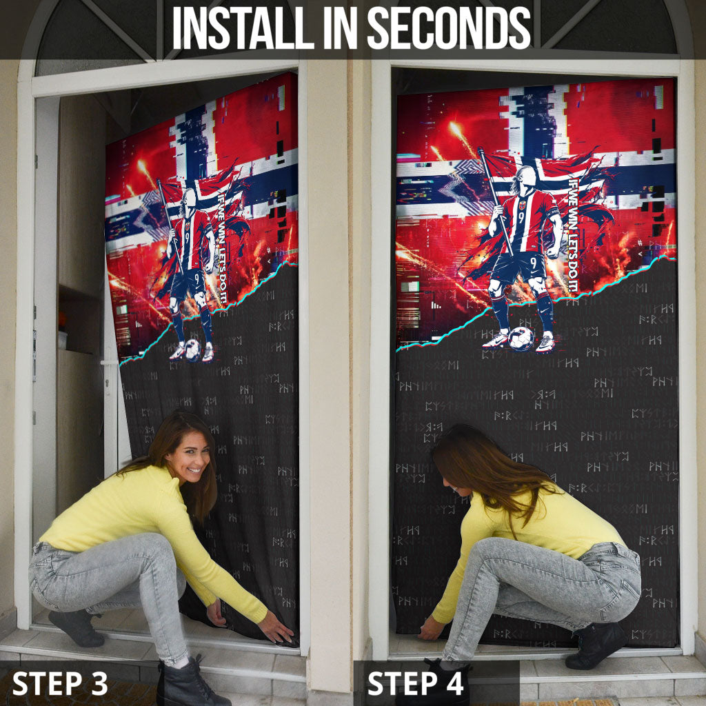 Norway Football Viking Row Door Cover Flag Nordic Footballer - If We Win Lets Do It