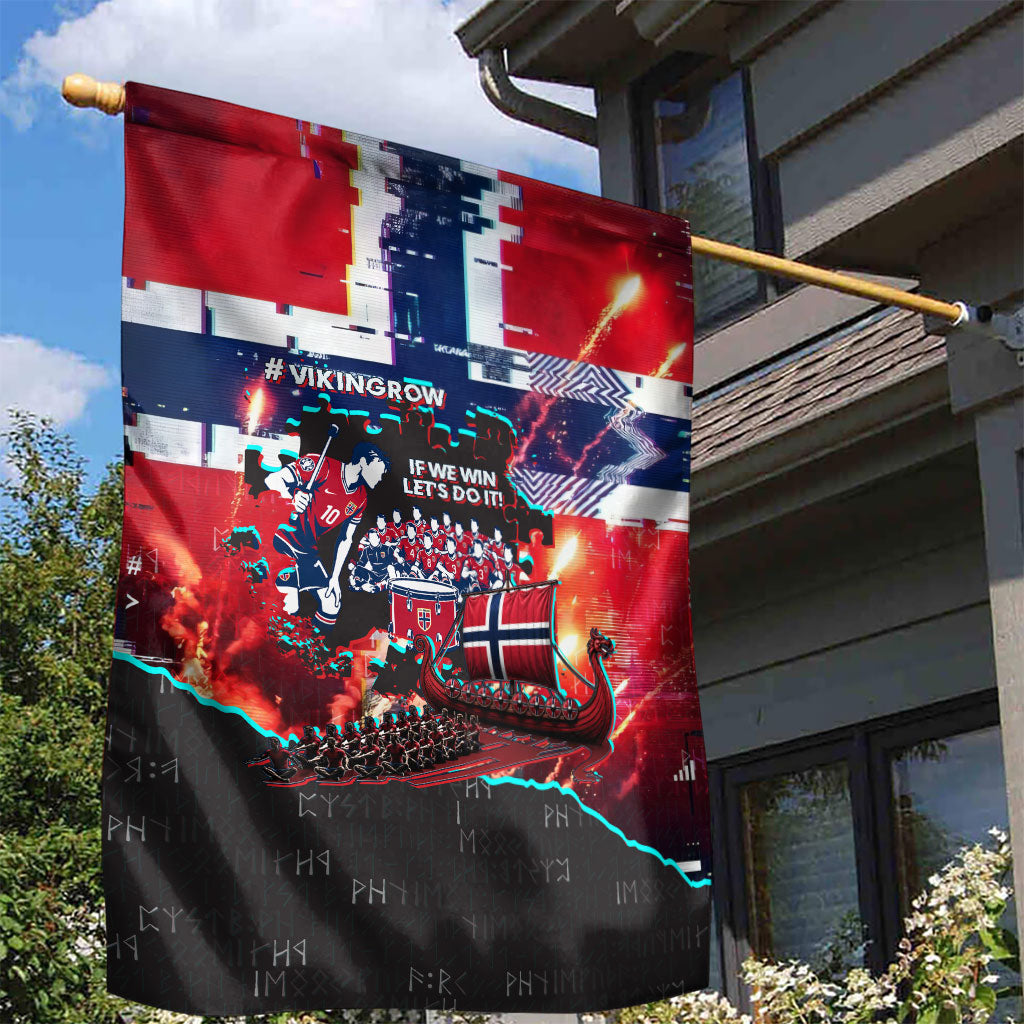 Norway Football Viking Row Garden Flag Flag Nordic Footballer - If We Win Lets Do It