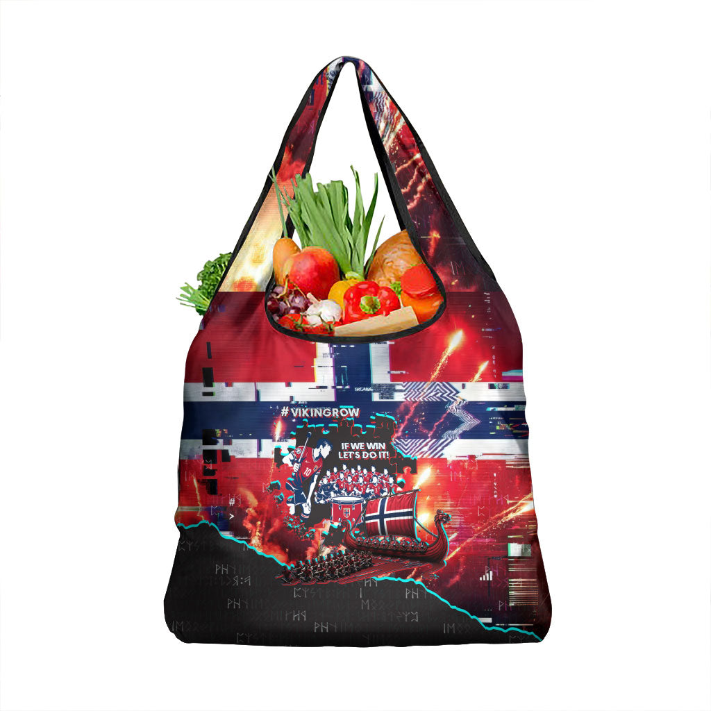 Norway Football Viking Row Grocery Bag Flag Nordic Footballer - If We Win Lets Do It
