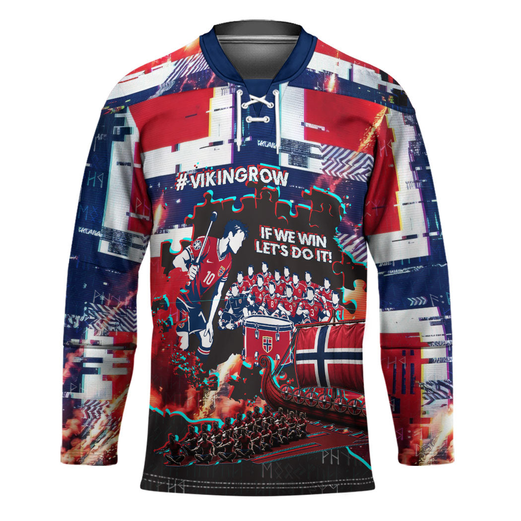 Norway Football Viking Row Hockey Jersey Flag Nordic Footballer - If We Win Lets Do It