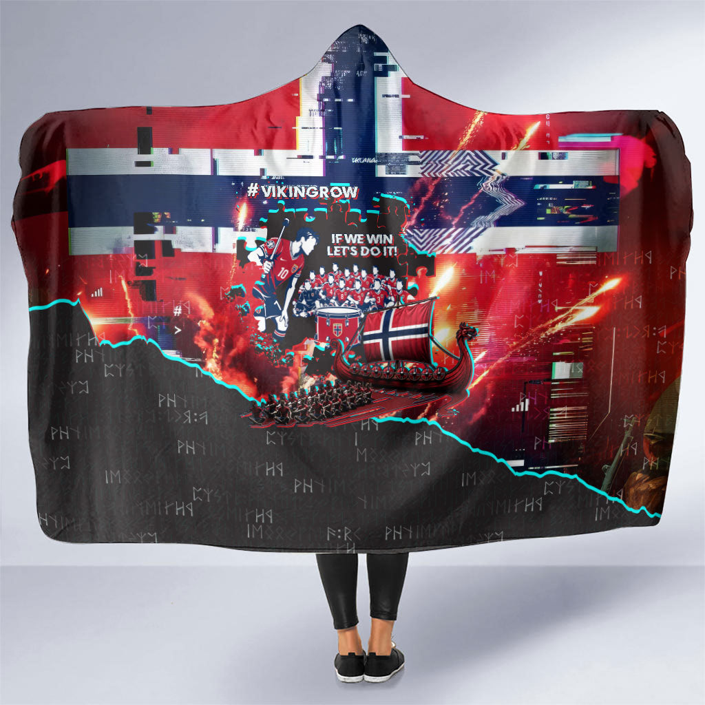 Norway Football Viking Row Hooded Blanket Flag Nordic Footballer - If We Win Lets Do It