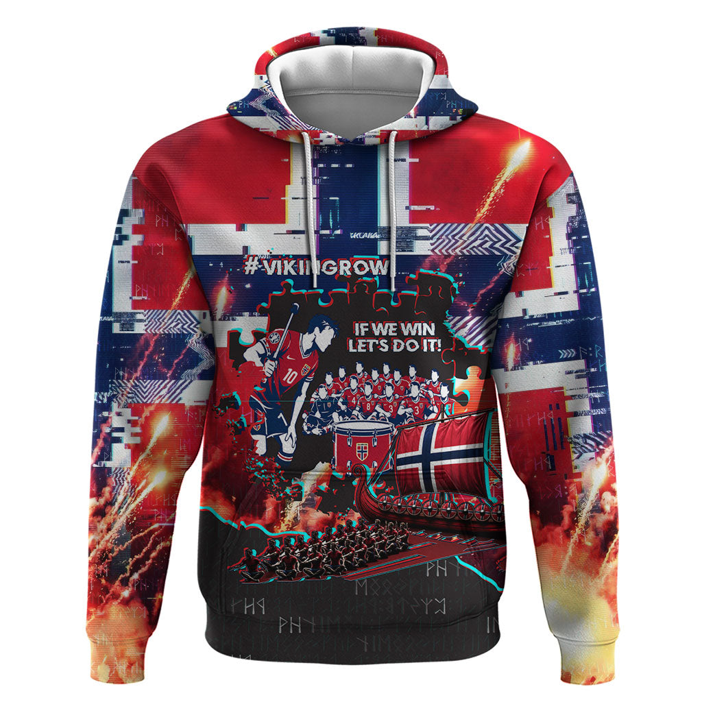 Norway Football Viking Row Hoodie Flag Nordic Footballer - If We Win Lets Do It