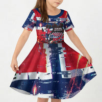 Norway Football Viking Row Kid Short Sleeve Dress Flag Nordic Footballer - If We Win Lets Do It