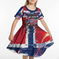 Norway Football Viking Row Kid Short Sleeve Dress Flag Nordic Footballer - If We Win Lets Do It