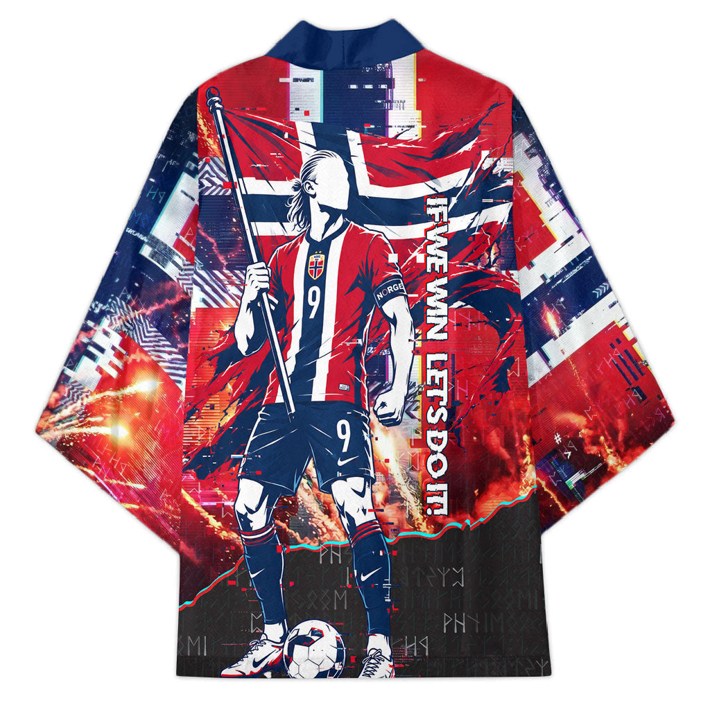 Norway Football Viking Row Kimono Flag Nordic Footballer - If We Win Lets Do It