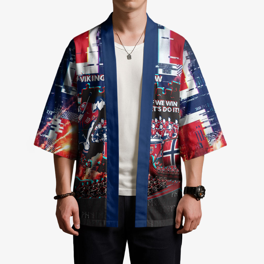 Norway Football Viking Row Kimono Flag Nordic Footballer - If We Win Lets Do It