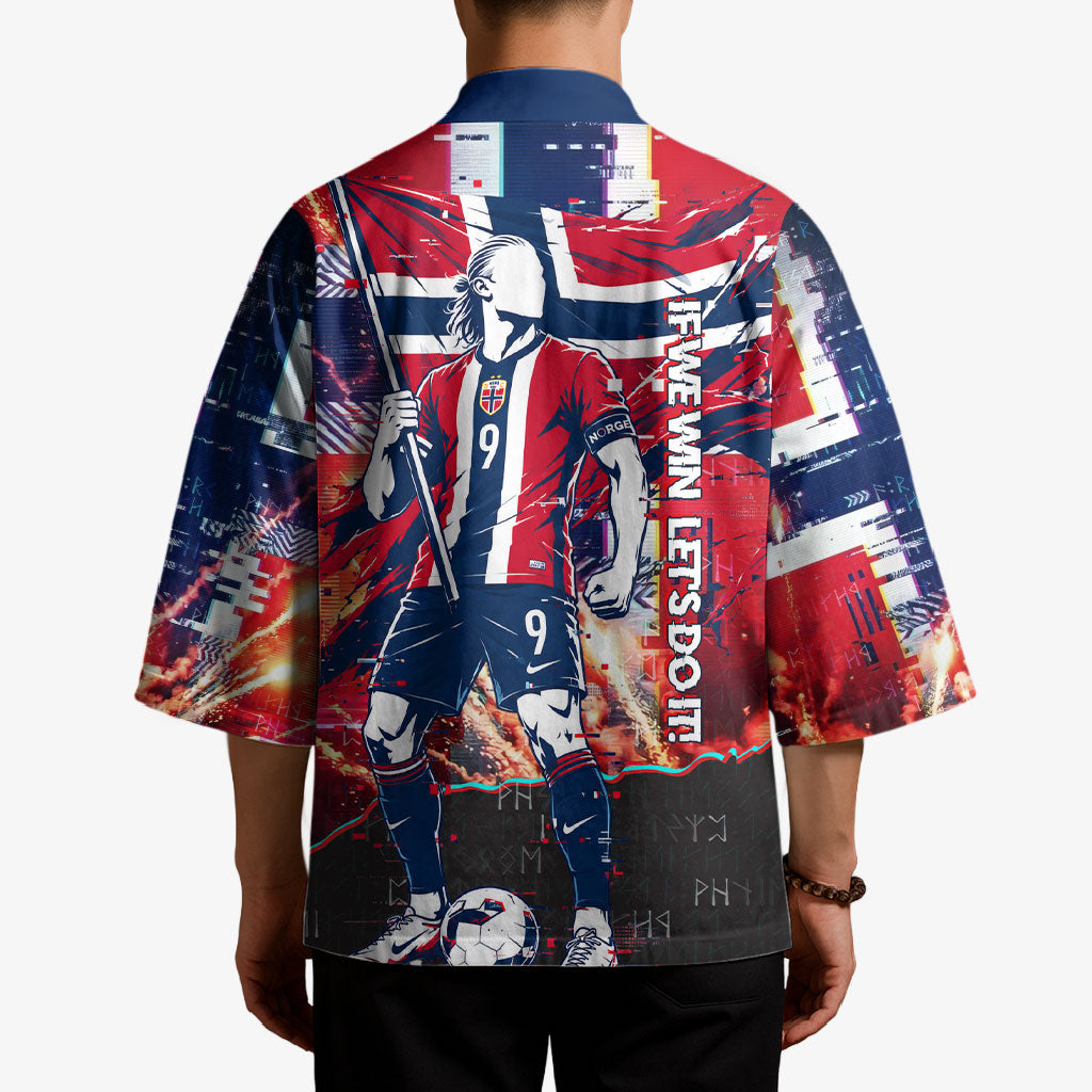 Norway Football Viking Row Kimono Flag Nordic Footballer - If We Win Lets Do It