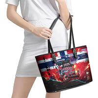 Norway Football Viking Row Leather Tote Bag Flag Nordic Footballer - If We Win Lets Do It