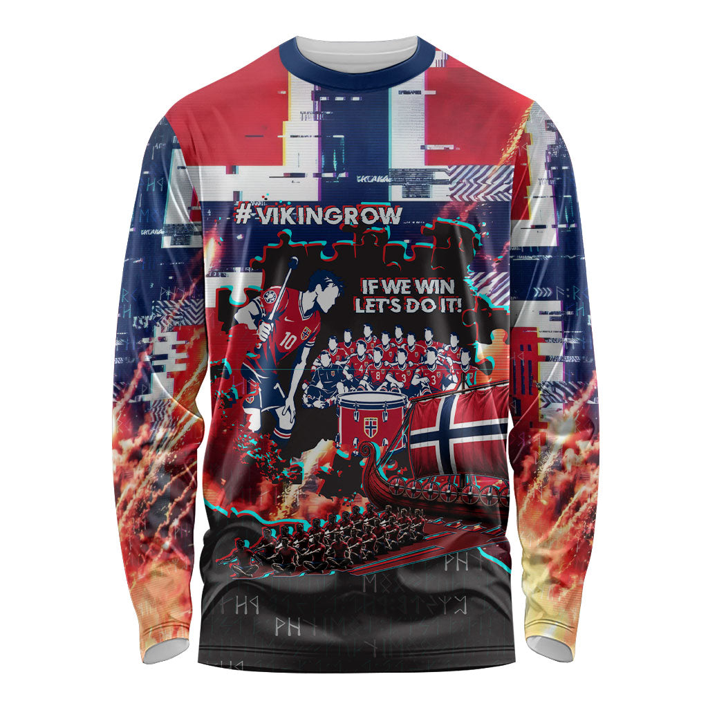 Norway Football Viking Row Long Sleeve Shirt Flag Nordic Footballer - If We Win Lets Do It