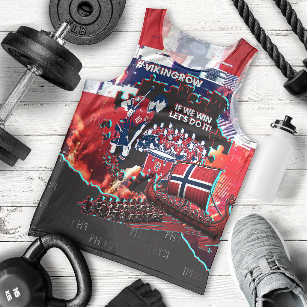 Norway Football Viking Row Men Tank Top Flag Nordic Footballer - If We Win Lets Do It