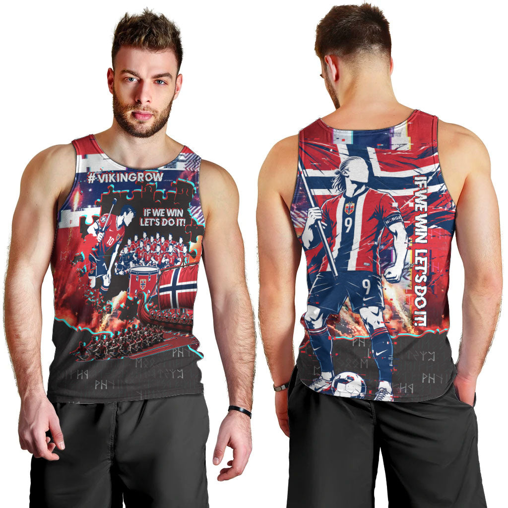 Norway Football Viking Row Men Tank Top Flag Nordic Footballer - If We Win Lets Do It