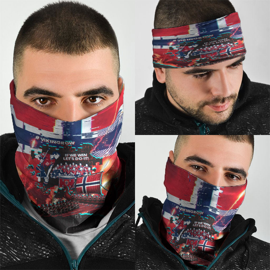 Norway Football Viking Row Neck Gaiter Flag Nordic Footballer - If We Win Lets Do It