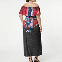 Norway Football Viking Row Off Shoulder Maxi Dress Flag Nordic Footballer - If We Win Lets Do It