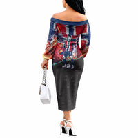 Norway Football Viking Row Off The Shoulder Long Sleeve Dress Flag Nordic Footballer - If We Win Lets Do It