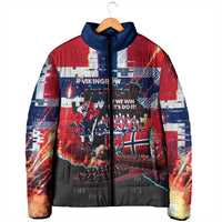 Norway Football Viking Row Padded Jacket Flag Nordic Footballer - If We Win Lets Do It