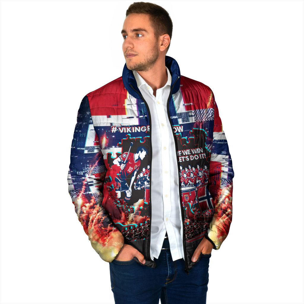 Norway Football Viking Row Padded Jacket Flag Nordic Footballer - If We Win Lets Do It
