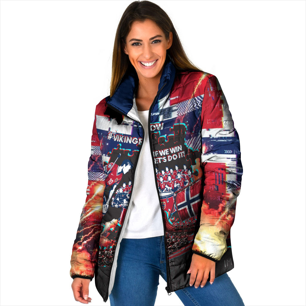 Norway Football Viking Row Padded Jacket Flag Nordic Footballer - If We Win Lets Do It