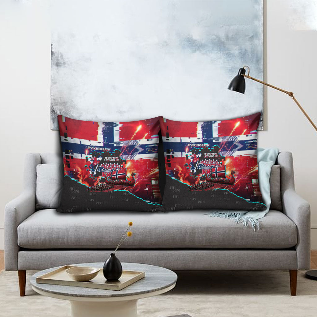Norway Football Viking Row Pillow Cover Flag Nordic Footballer - If We Win Lets Do It