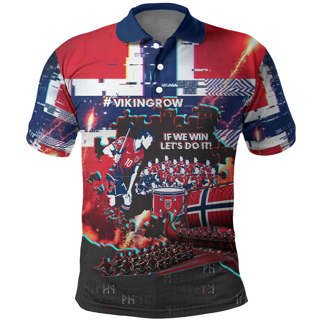 Norway Football Viking Row Polo Shirt Flag Nordic Footballer - If We Win Lets Do It
