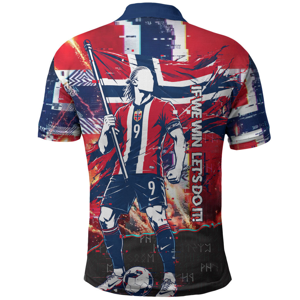 Norway Football Viking Row Polo Shirt Flag Nordic Footballer - If We Win Lets Do It