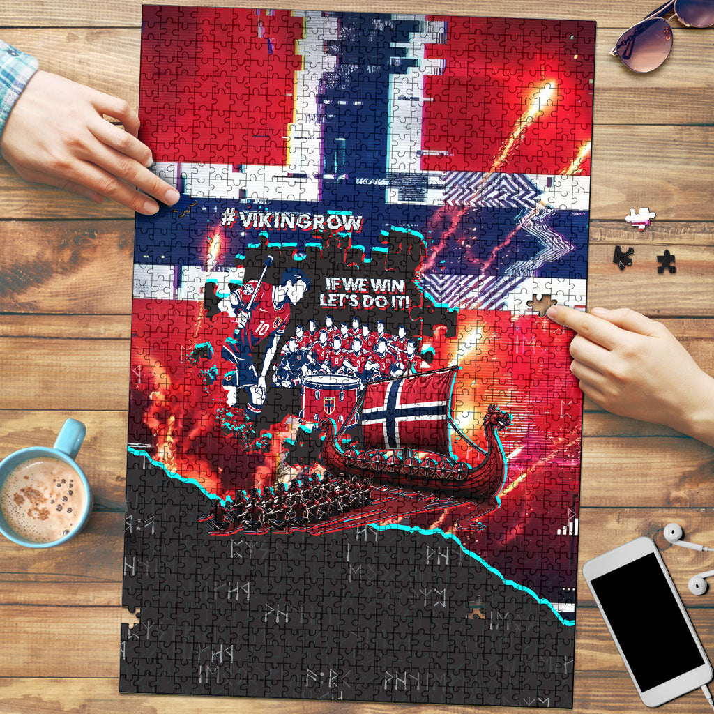 Norway Football Viking Row Puzzle Flag Nordic Footballer - If We Win Lets Do It