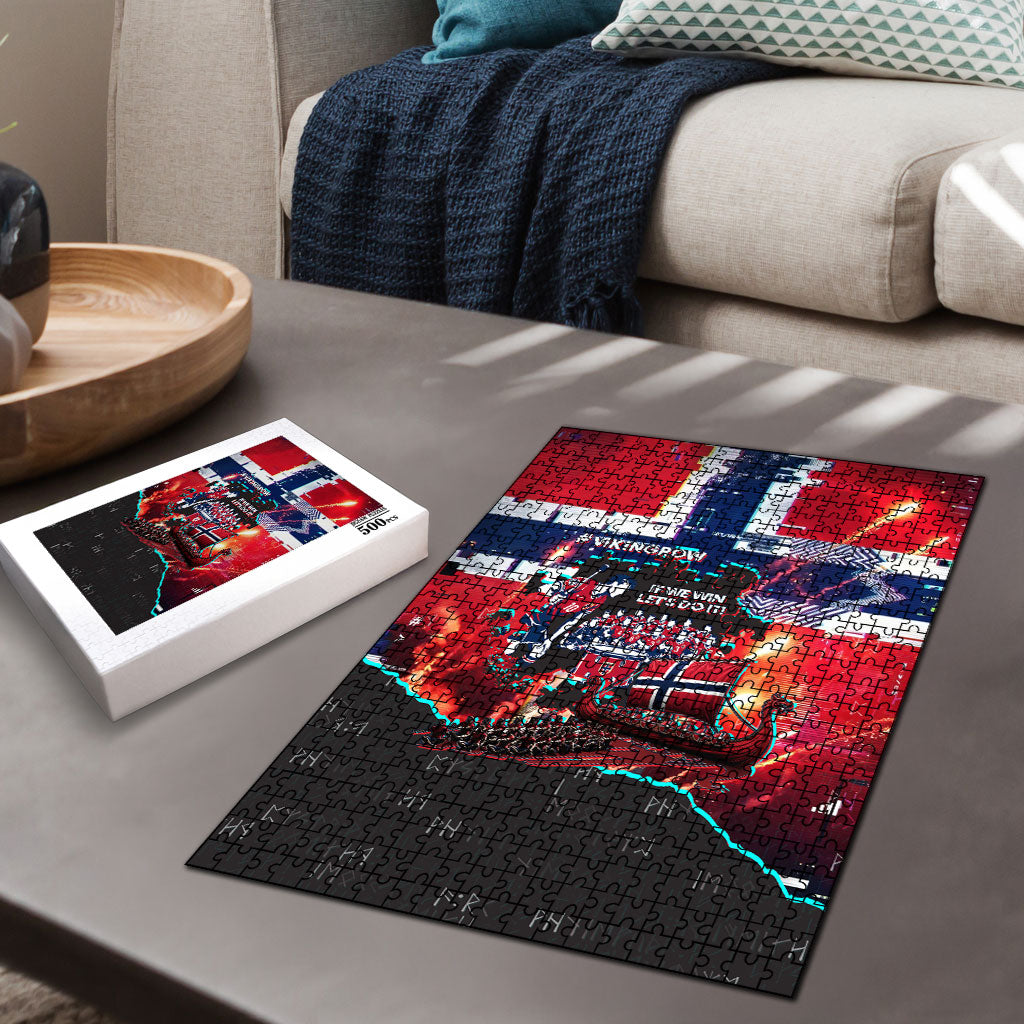 Norway Football Viking Row Puzzle Flag Nordic Footballer - If We Win Lets Do It