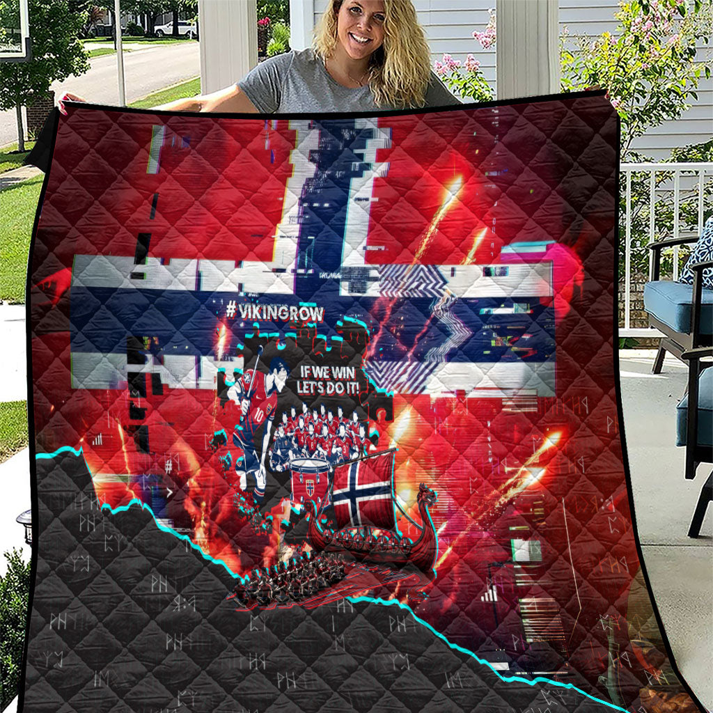 Norway Football Viking Row Quilt Flag Nordic Footballer - If We Win Lets Do It