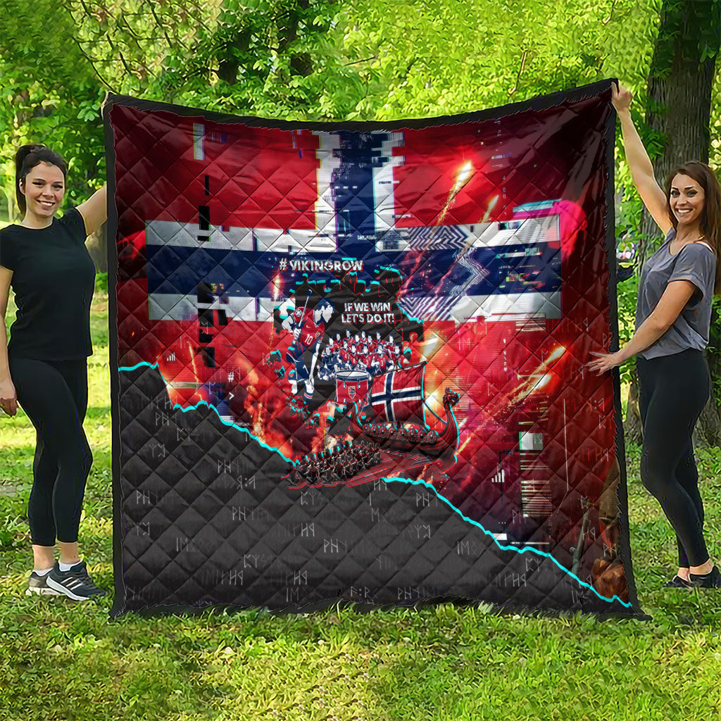 Norway Football Viking Row Quilt Flag Nordic Footballer - If We Win Lets Do It