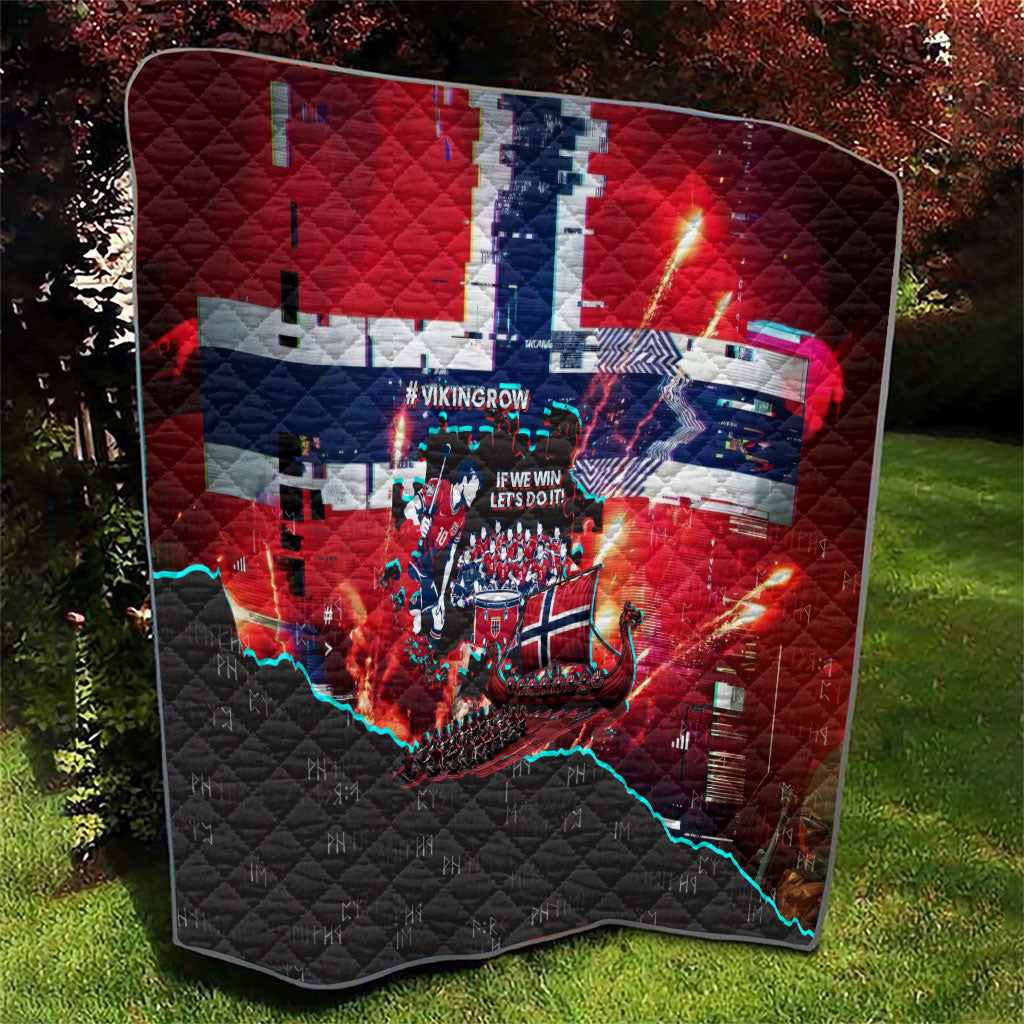 Norway Football Viking Row Quilt Flag Nordic Footballer - If We Win Lets Do It