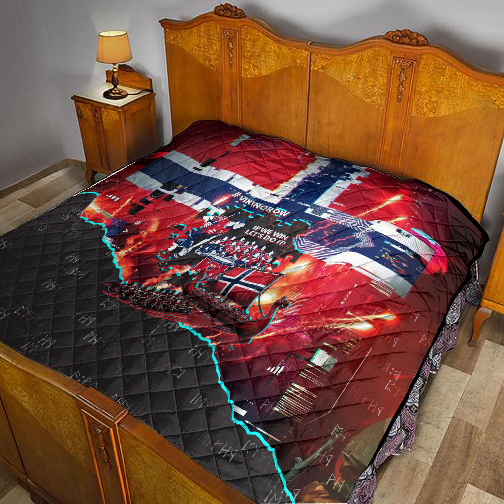 Norway Football Viking Row Quilt Flag Nordic Footballer - If We Win Lets Do It