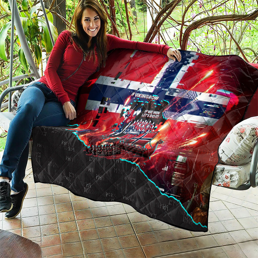 Norway Football Viking Row Quilt Flag Nordic Footballer - If We Win Lets Do It