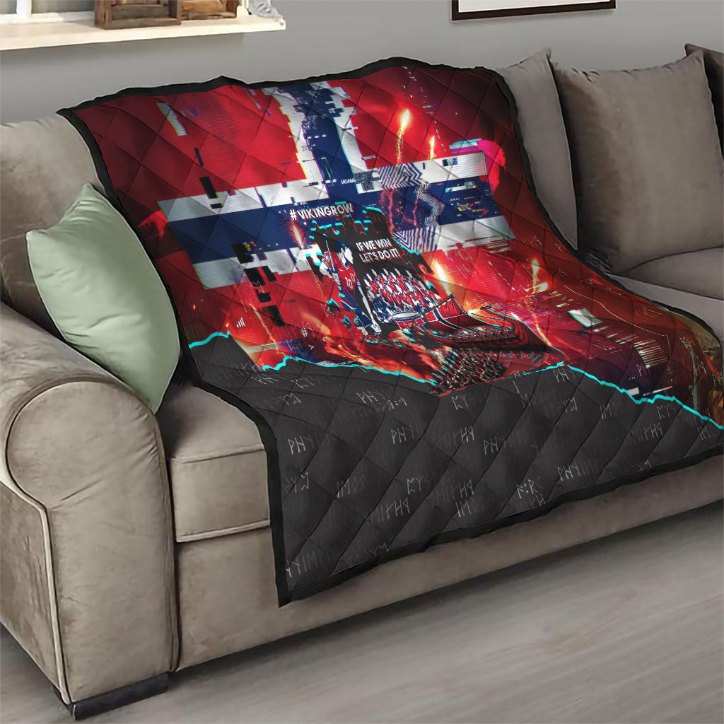 Norway Football Viking Row Quilt Flag Nordic Footballer - If We Win Lets Do It