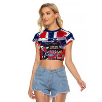 Norway Football Viking Row Raglan Cropped T Shirt Flag Nordic Footballer - If We Win Lets Do It