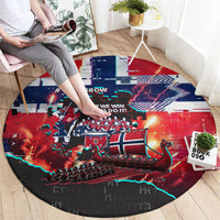 Norway Football Viking Row Round Carpet Flag Nordic Footballer - If We Win Lets Do It