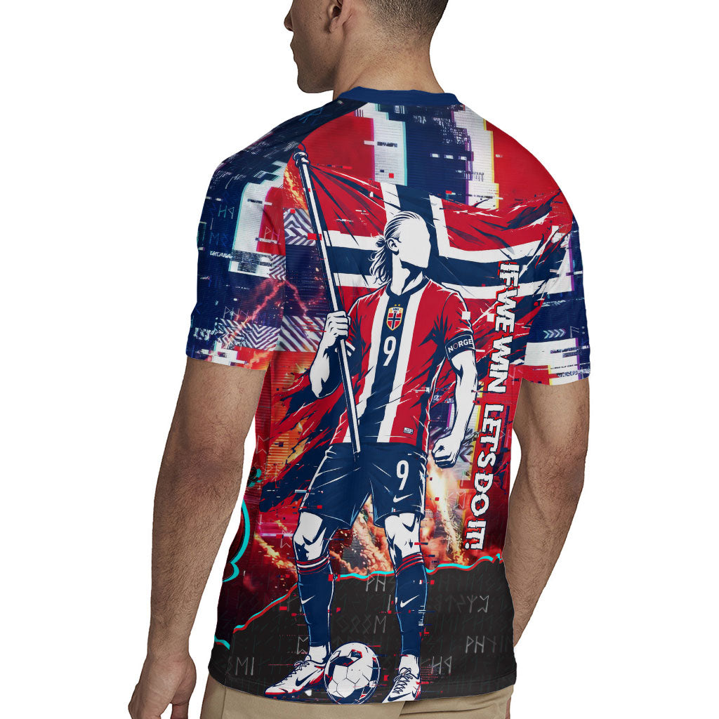Norway Football Viking Row Rugby Jersey Flag Nordic Footballer - If We Win Lets Do It
