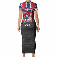Norway Football Viking Row Short Sleeve Bodycon Dress Flag Nordic Footballer - If We Win Lets Do It