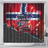 Norway Football Viking Row Shower Curtain Flag Nordic Footballer - If We Win Lets Do It