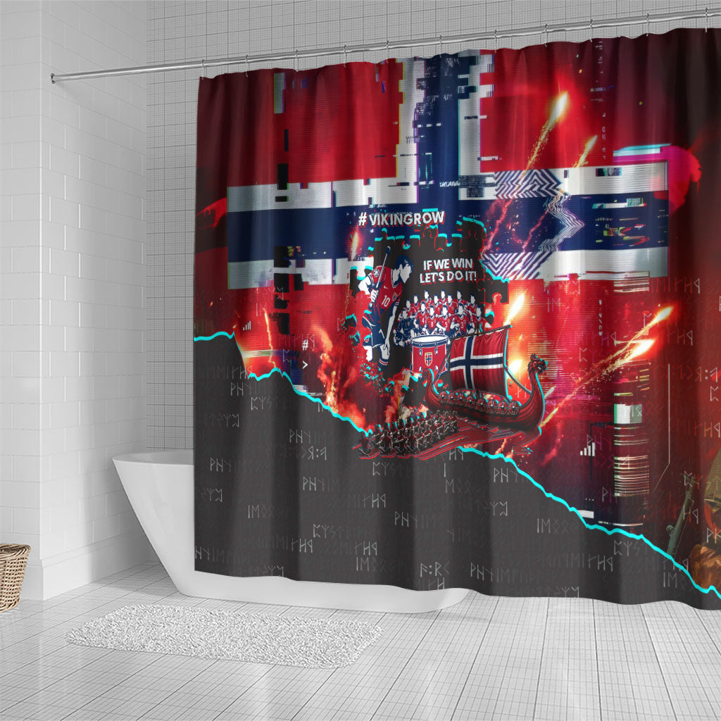 Norway Football Viking Row Shower Curtain Flag Nordic Footballer - If We Win Lets Do It