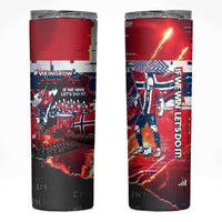 Norway Football Viking Row Skinny Tumbler Flag Nordic Footballer - If We Win Lets Do It