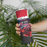 Norway Football Viking Row Skinny Tumbler Flag Nordic Footballer - If We Win Lets Do It