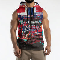 Norway Football Viking Row Sleeveless Zip Hoodie Flag Nordic Footballer - If We Win Lets Do It