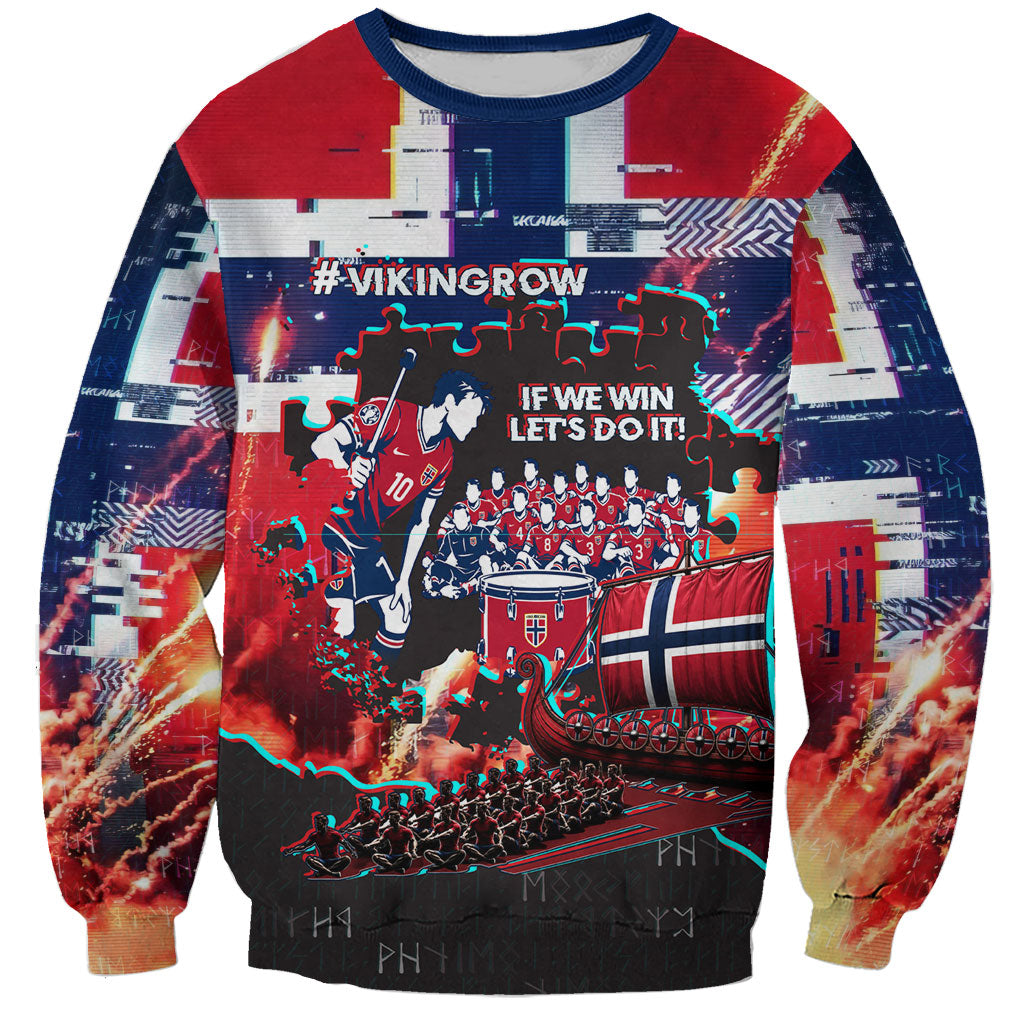 Norway Football Viking Row Sweatshirt Flag Nordic Footballer - If We Win Lets Do It