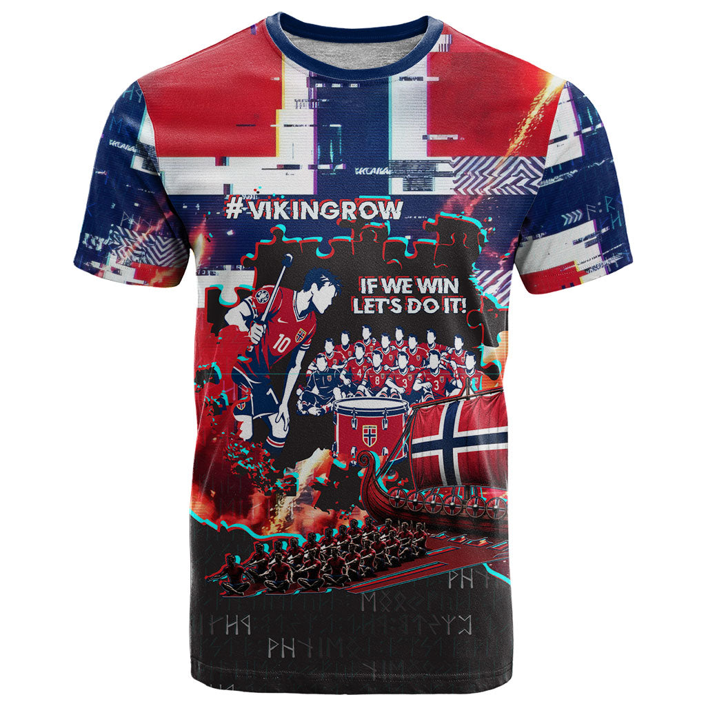 Norway Football Viking Row T Shirt Flag Nordic Footballer - If We Win Lets Do It