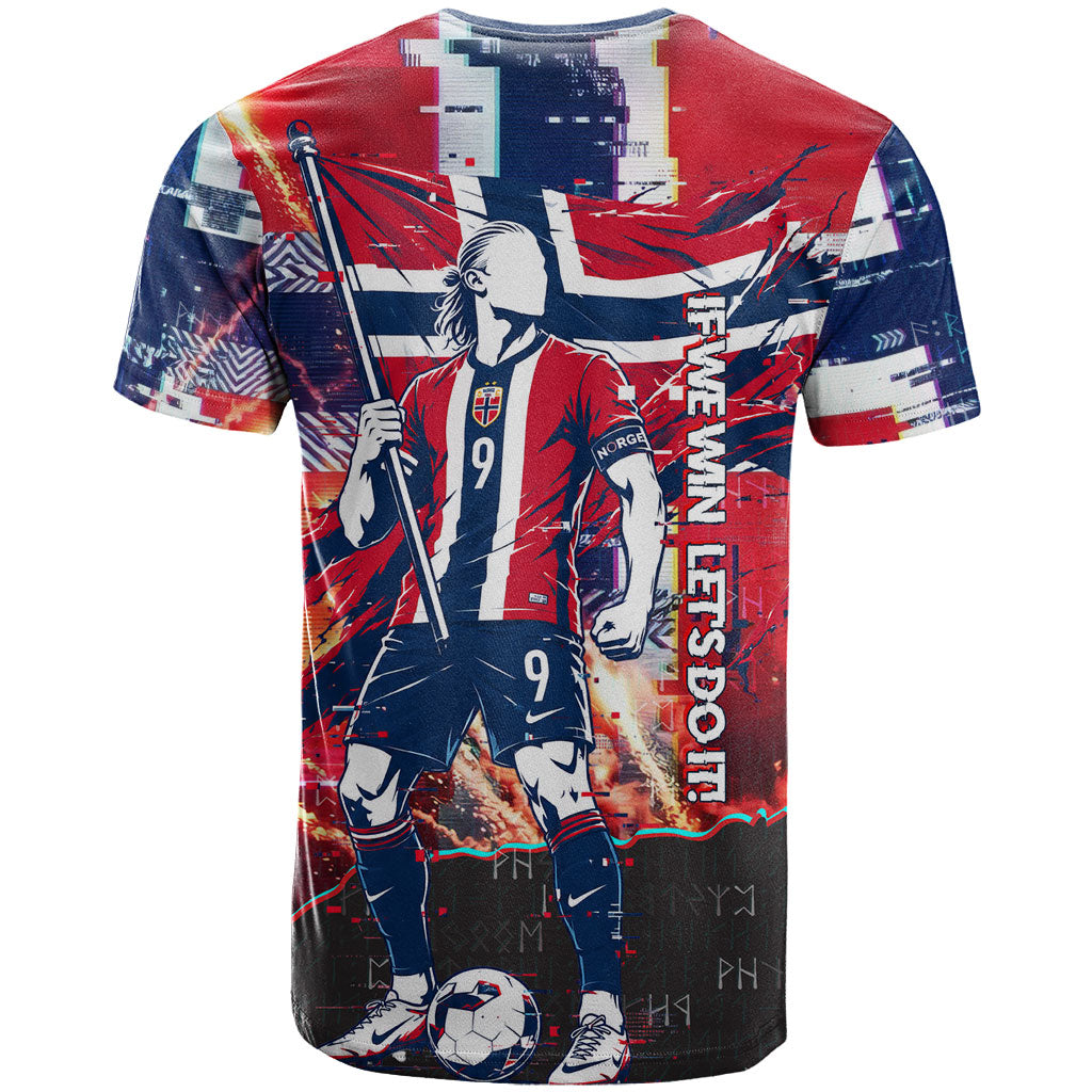 Norway Football Viking Row T Shirt Flag Nordic Footballer - If We Win Lets Do It