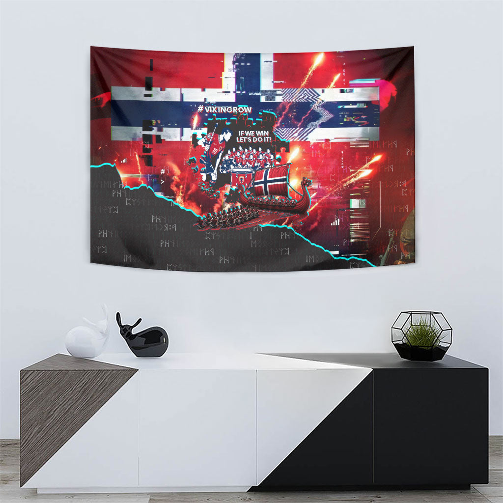Norway Football Viking Row Tapestry Flag Nordic Footballer - If We Win Lets Do It