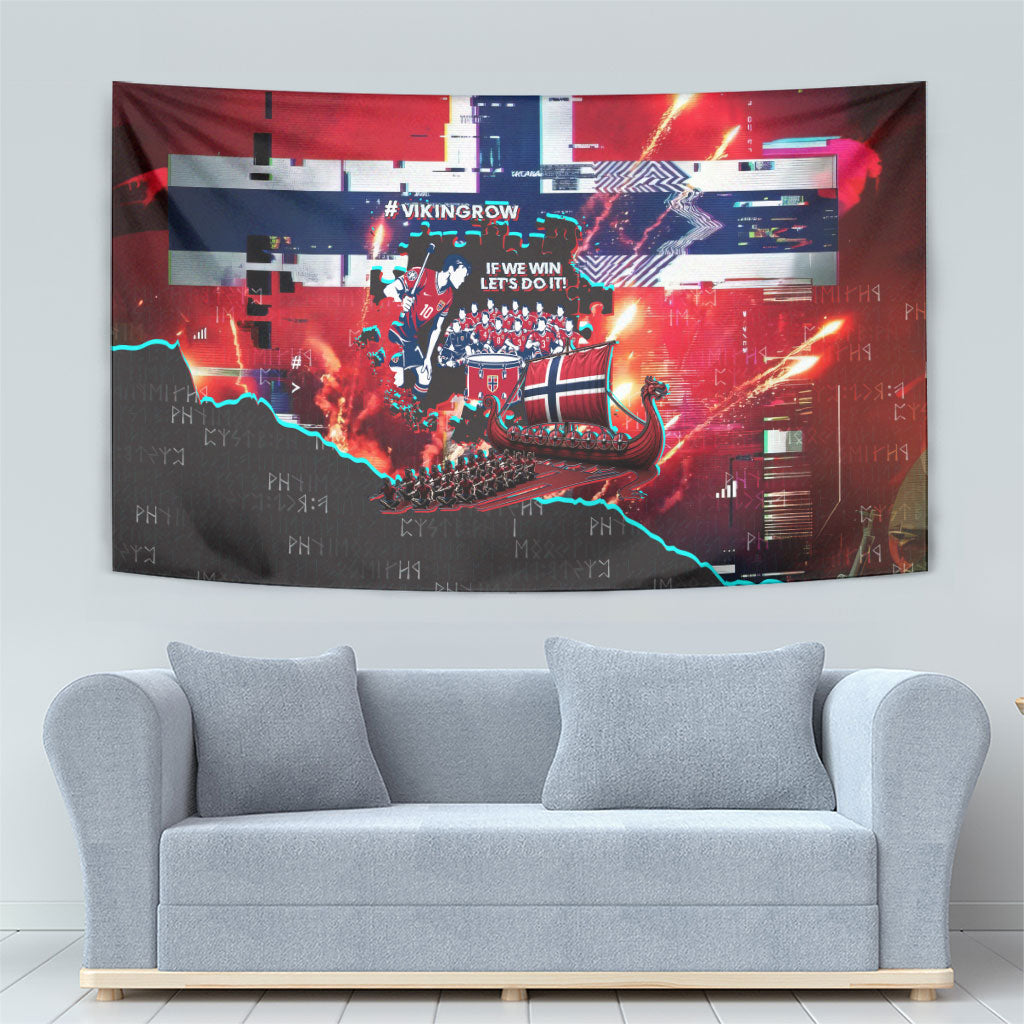 Norway Football Viking Row Tapestry Flag Nordic Footballer - If We Win Lets Do It