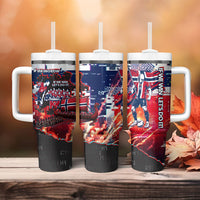 Norway Football Viking Row Tumbler With Handle Flag Nordic Footballer - If We Win Lets Do It