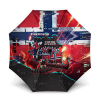 Norway Football Viking Row Umbrella Flag Nordic Footballer - If We Win Lets Do It