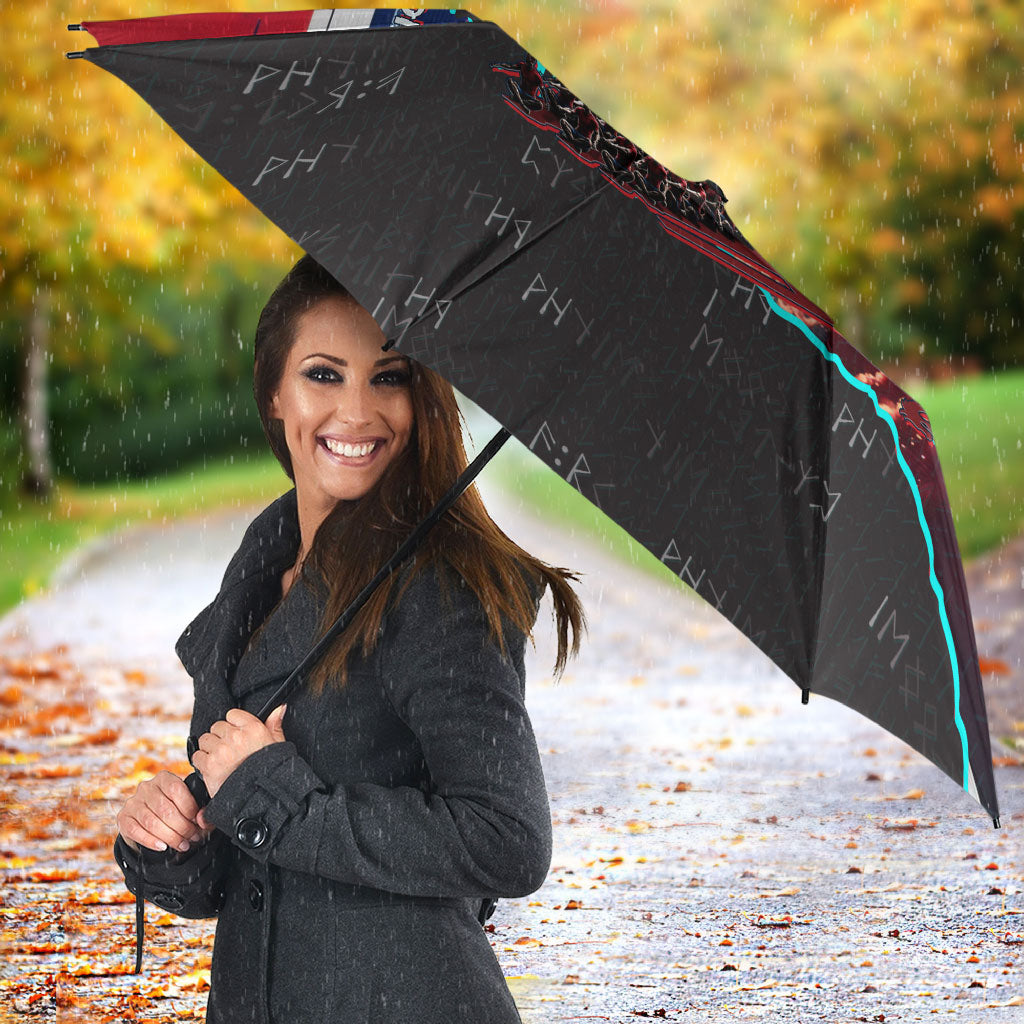 Norway Football Viking Row Umbrella Flag Nordic Footballer - If We Win Lets Do It
